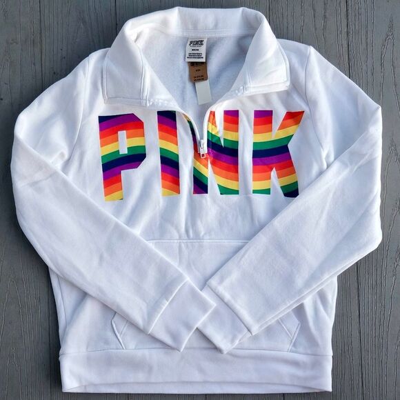 Victoria's Secret PINK rare pride everyday campus quarter zip & jogger set NEW - Picture 2 of 16